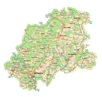 landkarte neckar odenwald kreis